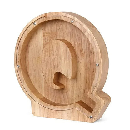 Charming 26-Letter Wooden Piggy Bank - Stylish Coin Storage & Home Decor Gift for Christmas